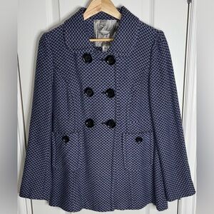 Mac & Jac Blue Periwinkle Houndstooth Peacoat Size Medium